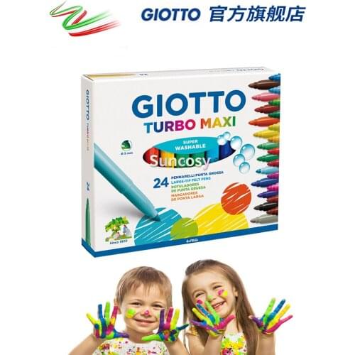 Italy Giotto 6 / 12 / 24 color thick head watercolor pen, color pen set, washable water color pens For Kids Art Supplies