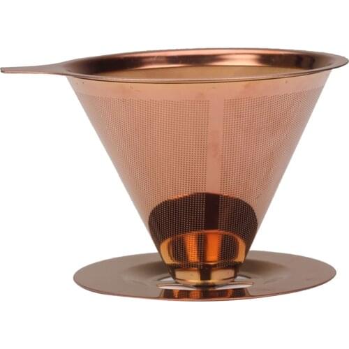 Stainless Steel Pour Over Coffee Cone Dripper Paperless for Kitchen Office