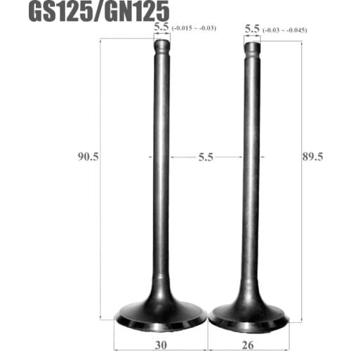 Motorcycle Engine Valve Kit Intake Exhaust for Haojue SUZUKI GN125 GN125H GS125 GN125F 125cc Valves 2 Pcs