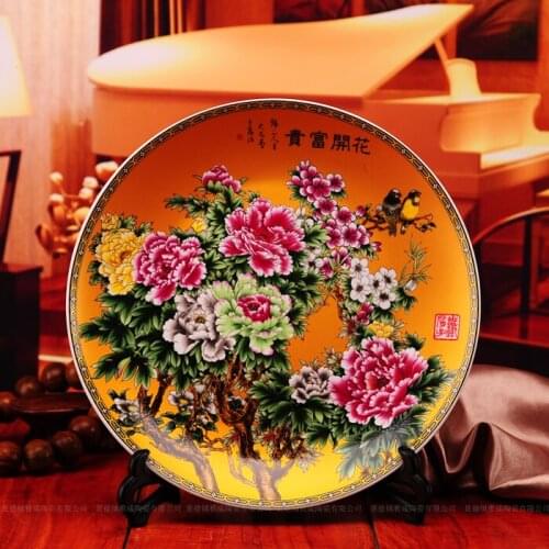 Beautiful ceramic porcelain decorative plate hanging decoration