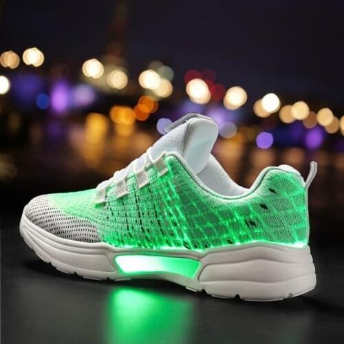 Size 27-46 Spring Led Fiber Optic Shoes for Girls Boys Men Women USB Recharge Glowing Sneakers Man Light Up Shoes Sports Shoes