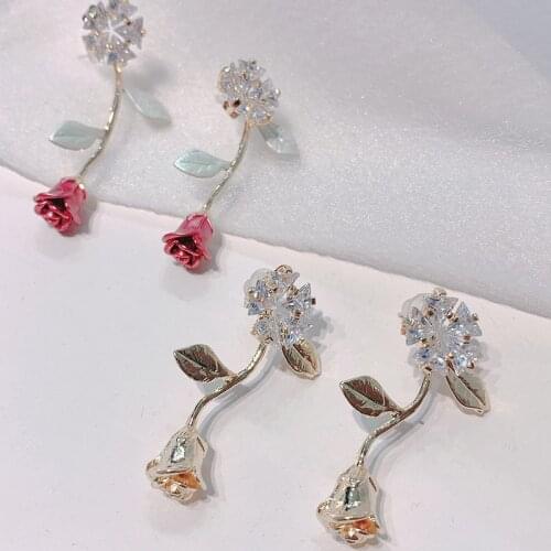 New fashion ice flower tassel earrings earrings Korean temperament all-match earrings female exquisite fashion earrings earrings