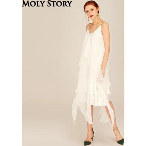 Белые летние платья Moly Story China At AliExpress