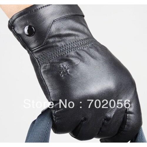 Mens genuine Leather gloves leather Lambskin GLOVE high quality 12pair/lot #3152