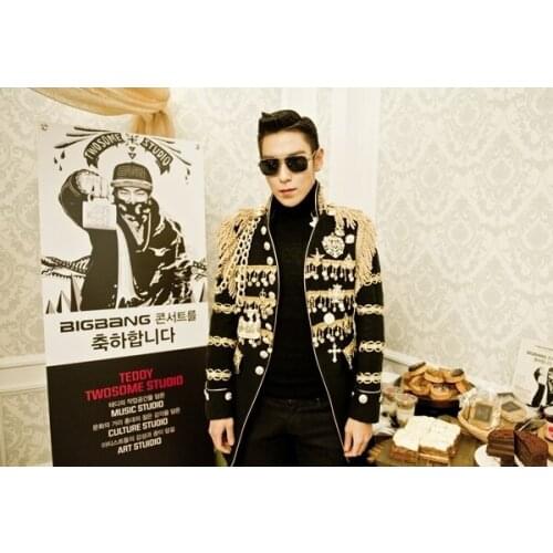 Male singer tassel atmospheric performance clothing nightclub bar male DS stage performance clothes rock personality male jacket