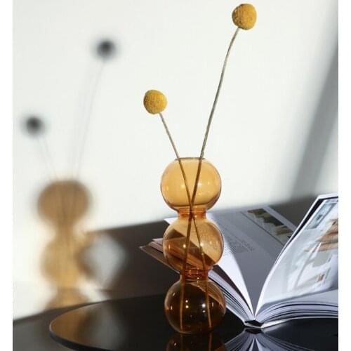 Tabletop Vase for Home Decoration Plastic Europe Nordic Design Vase for Flower Glass Arts Living Room Decoration Flower Vase