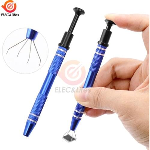 New Four Claw Electronic Component Grabber IC Extractor Pickup BGA Chip Picker Patch IC Suck Pen Electronic Repair Tools Metal
