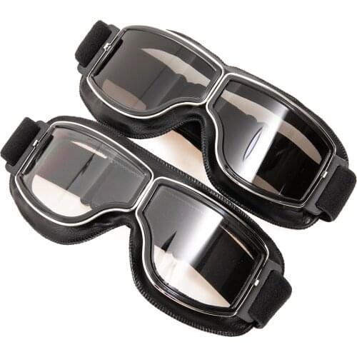 Motocross Goggles Helmet Pilot Scooter Retro Moto Outdoor Dirt Bike Riding Sunglasses Retro Motorcycle Glasses Vintage Off-Road