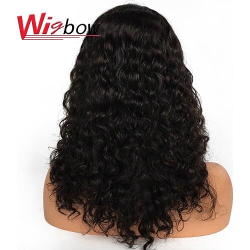 Human Hair Lace Wig For Women Brazilian Hair Water Wave Wig With Pre-Plucked Curly Human Hair Lace Front Wig 16 inch Long Hair