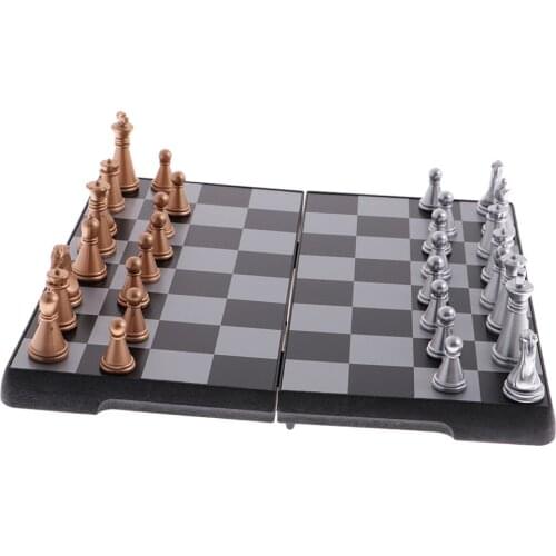 Plastic Magnetic Chess Set with Portable Folding Chess Board for Adult Children