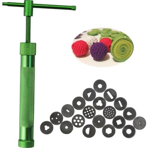 Portable Polymer Clay Gun Extruder Sculpey Sculpting Tool with 20 Interchangeable Discs
