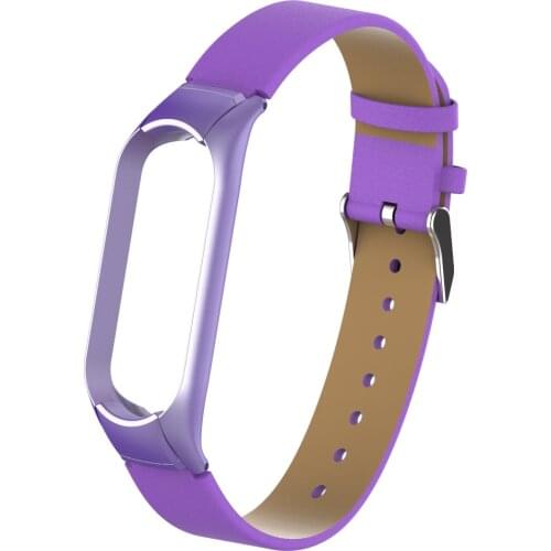 Leather Various Styles Purple Green Pink Watch Straps For Xiaomi Mi Band 5/6 Smart Bracelet For Mi Band 5 Wristband Replacement