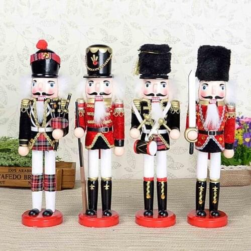 Christmas Wooden Crafts 30CM Nutcracker Soldier Shape Puppet Christmas Gift Decoration