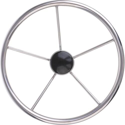 345mm Boat Steering Wheel 5 Spoke 25 Degrees 3/4" Tapered Shaft For Vessels Marine Yacht Speedboat Boat Accessories Marine