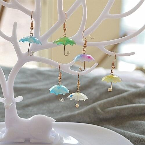 S925 Silver Needle Cute Acrylic Rainbow Umbrella Hypoallergenic Earrings Womens Fashion Personality Jewelry Funny Gifts