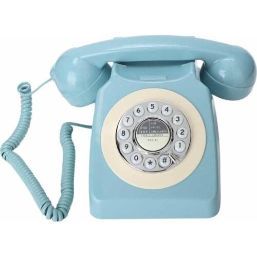 Retro Vintage Telephone Landline Phone Desktop Corded Fixed Telephone Old Fashioned Phone for Home Office Hotel Decoration