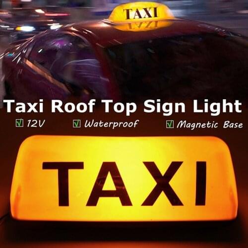 Taxi Sign Cab Roof Top Topper Car Magnetic Sign Lamp 12V LED Light Waterproof