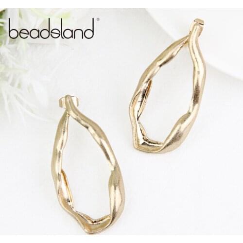 Beadsland Drop Earrings Placer Metal Twisted Water Drop Deign Fashion Bohemia Woman Girl Party Festival Hot Sell Gift 40215