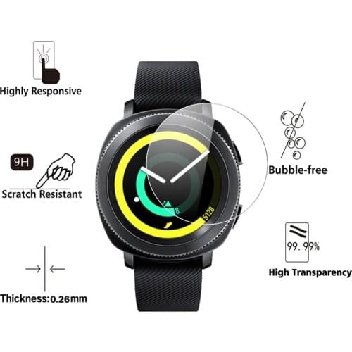 Tempered Glass for Samsung Gear S4 Screen Protector 9H 2.5D Protection Film Tempered Glass for Samsung Gear Sport Gear S4 Guard