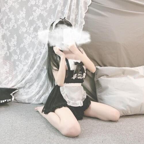 2019 Hot Sexy Lace Maid Servant Costume Set French Babydoll Dress Women Lingerie Black White Cosplay Lolita Erotic Uniform Apron
