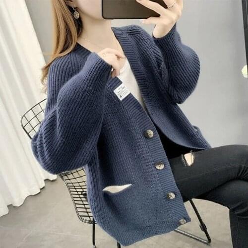 Spring Autumn Sweater Coat Womens Long Sleeve Tops Female knitted Cardigan Sweaters Female Outerwear Single-breasted Clothing