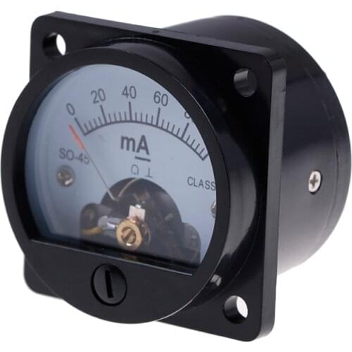1 Piece 2.5 Accuracy DC 0-100mA Ammeter SO-45 Class Round Analog Panel Meter Black