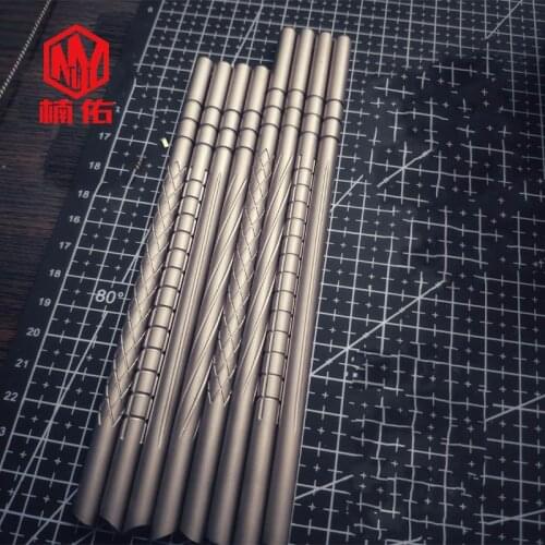 1PC Outdoor Camping Picnic Supplies Titanium Alloy 16cm 18cm Straw Bubble Tea Milkshake Straws Reusable Mechanical Beauty