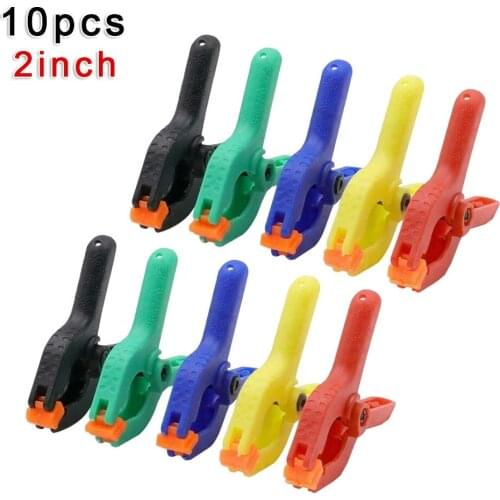 10Pcs 2inch Color Spring Clamp Nylon Plastic Carpentry Fixing Clips DIY Woodworking Clamps Photo Studio Background Pipe Clamp