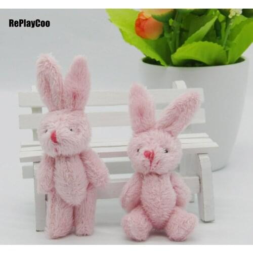10Pcs/LotMini rabbit Stuffed Plush Toys 8cm Small rabbit Stuffed Toys Pendant Kids Birthday Gift Party Decor dolls 02601