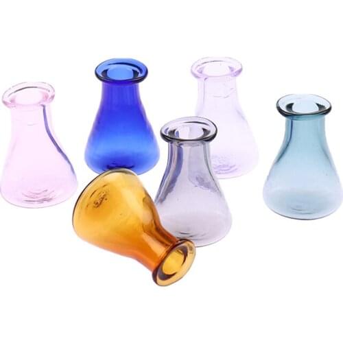 2pcs HS Miniature Cone Glass Vase Food Play Scene Model Diy Glass Bottle Vase Dollhouse Miniature Accessories