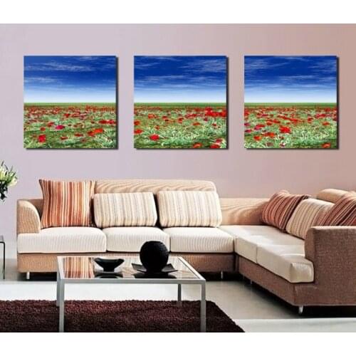 3 Panel Modern Abstract Flower Painting On Canvas Wall Art Cuadros Flowers Picture Home Decor For Living Room No Frame BJQ0968