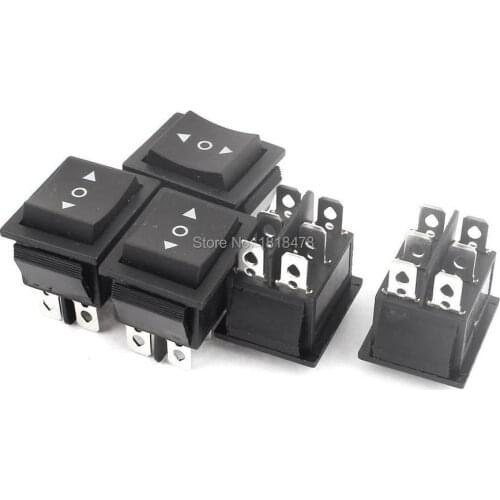 5pcs 16A/250V 20A/125V AC 6 Pin DPDT 3Position Momentary Rocker Switch