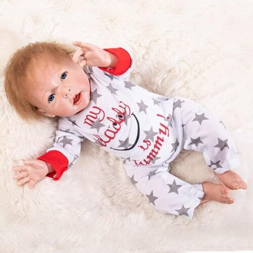 50cm Lifelike Reborn Baby Doll 20 Inch Sleeping Princess Girl Babies Silicone Newborn Doll Toy with Mohair Kids Playmate