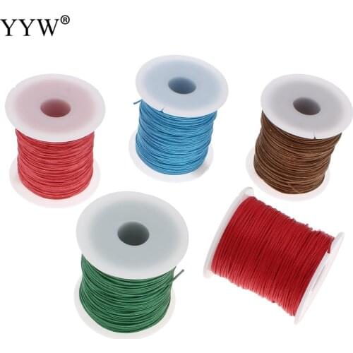 70m/Spool Waxed Cotton Cord 1mm Wax Linen Cord plastic spool DIY Necklace more colors for choice 1mm Waxed Cotton Cord