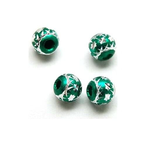 Aluminium Round Beads 12mm ,Green