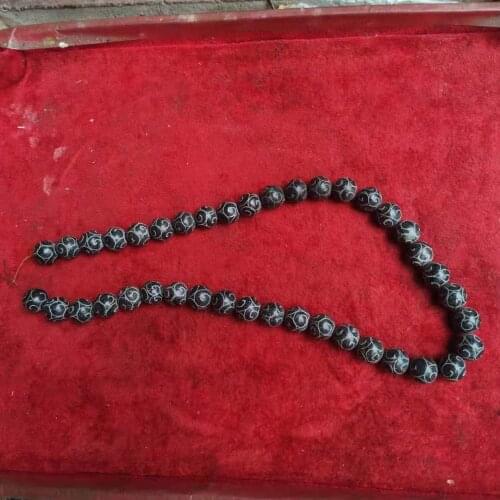 Packed For Sale Natural Hetian Jade Loose Beads Retro Auspicious Pattern DIY Mans Womans Necklace Bracelet Rosary