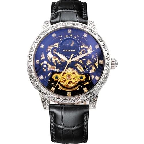 Mens Watch Top Luxury Brand Automatic Mechanical Watch Tourbillon Hollow Design Boutique Surface Clock Reloj Hombre 2021 New