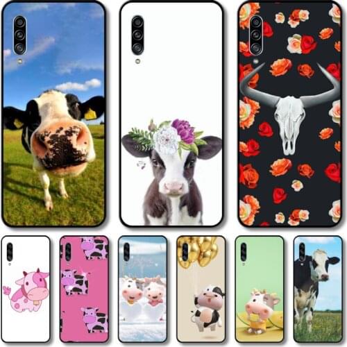 Cows Phone Case Hull For Samsung Galaxy M 10 20 21 31 30 60S 31S Black Shell Art Cell Cover TPU
