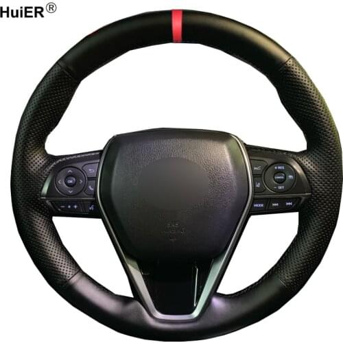 Hand Sewing Car Steering Wheel Cover Volant Braid on the Steering wheel For Toyota Camry 2018- 2019 Avalon 2018 - 2020 RAV4 2019