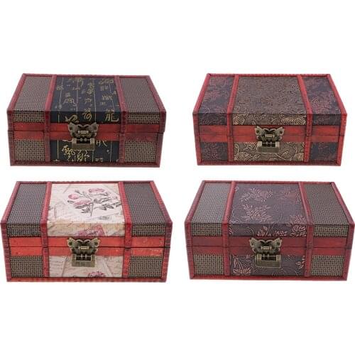 Chinese Retro Vintage Style Wooden Jewelry Box Storage Case
