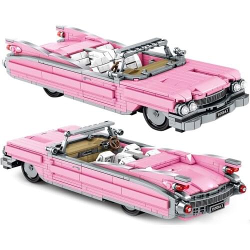 Childrens Assembly Diy Toys MOC Creative Famous Racing Car Series Building Blocks Model Bricks Kids Creative Gifts Pink gift