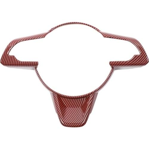 For Suzuki Jimny 2019 2020 Car Carbon Fiber Steering Wheel Panel Decoration Cover Trim Frame Sticker Accessories