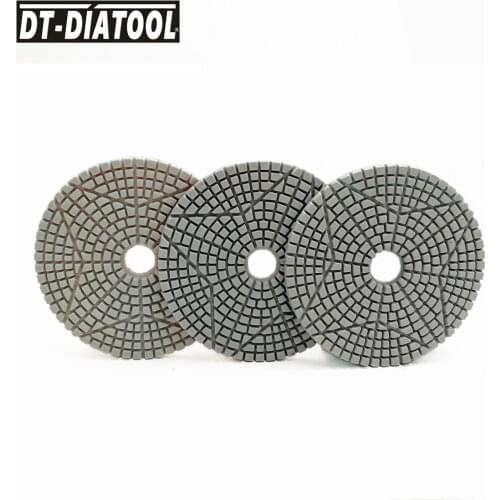 DT-DIATOOL Dia 100mm/4" 3 Steps Wet Diamond Polishing Pads Resin Bond Sanding Discs Premium high quality For marble Polisher