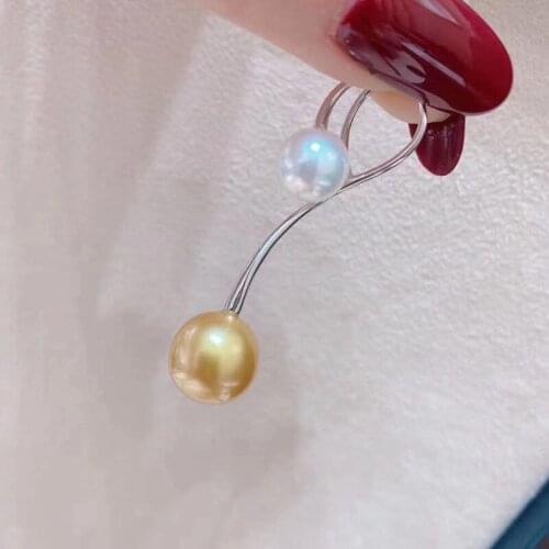 Double Pearls Pendant Findings Classic S925 Silver Pendant Accessory