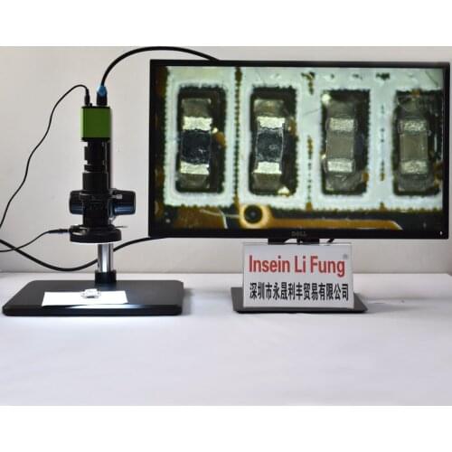 FHD 1080P 60FPS Video Microscope Camera HDMI 10X-300X Continuous Zoom Full Focus C-Mount Lens Metal PCB Watch LCD Inspection