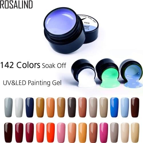 ROSALIND 5ML Painting Gel Varnish Nail Polish gellak Semi Permanent UV hybrid Nails Art Primer DIY 142 Colors Gel Nail Polish