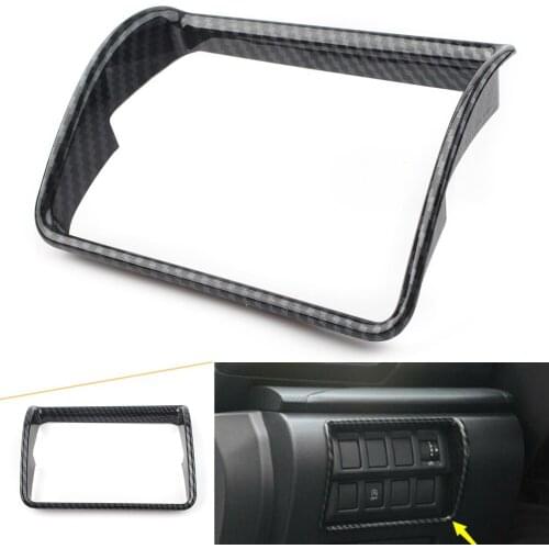 Car ABS Interior Headlight Switch Button Pannel Moulding Cover Trim For Subaru Forester 2019-2020 RHD Carbon Fiber Pattern