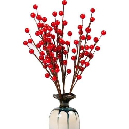 4PCS Artificial Berry Stem DIY Fake Berry Stem Faux Berry Pick For Christmas