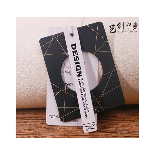 Custom-made customized paper for men and women to wear high-grade black card clothing trademark custom free design hot stamping