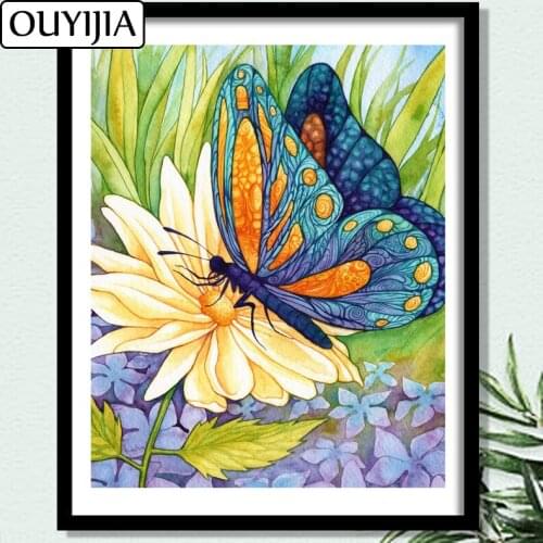 Butterflys Animals Flowers Bird OUYIJIA 5D DIY Diamond Painting Full Square Diamond Embroidery Mosaic Picture Of Rhinestone Sale